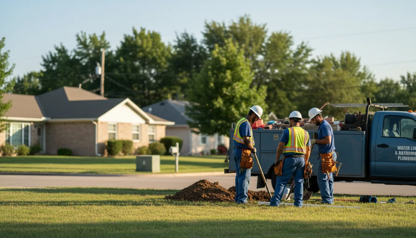 Residential water line and bathroom plumbing service in Evansdale, IA